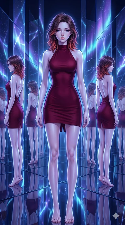 score_9, masterpiece, best quality, ultra-detailed, high-budget anime keyframe, editorial fashion photography, tasteful artistic composition, Korean woman. cowboy shot from the thighs up, character and outfit filling the frame for maximum editorial p
