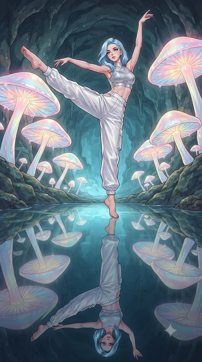 score_9, masterpiece, best quality, ultra-detailed, high-budget anime keyframe, gorgeous anime illustration, with clean line-art and distinct ink outlines, Korean woman. low angle full-body shot from head to toe showing her feet, filling the entire 9