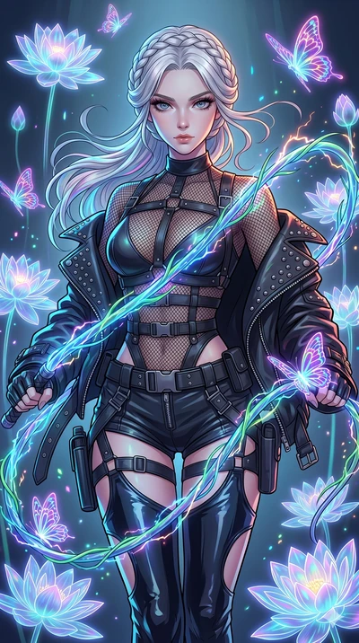 score_9, masterpiece, best quality, ultra-detailed, High-budget Anime Keyframe, vibrant colors, fluid line-art, expressive lighting, cinematic composition, Ufotable-style visual effects, top-tier animation quality, Caucasian woman with pale skin and 