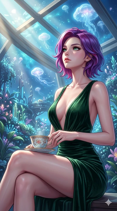 score_9, masterpiece, best quality, ultra-detailed, high-budget anime keyframe, editorial fashion photography, tasteful artistic composition, Caucasian woman, strictly human ears. cowboy shot from the thighs up, character and outfit filling the frame