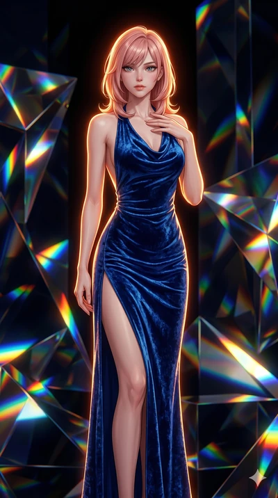 score_9, masterpiece, best quality, ultra-detailed, high-budget anime keyframe, editorial fashion photography, tasteful artistic composition, Japanese woman. cowboy shot from the thighs up, character and outfit filling the frame for maximum editorial