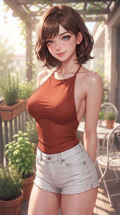 score_9, masterpiece, best quality, ultra-detailed, high-budget anime keyframe, editorial fashion photography, tasteful artistic composition, Korean woman woman. close-up cowboy shot from the waist and thighs up, the character dominates the compositi