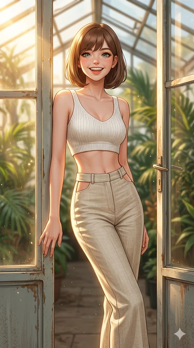 score_9, masterpiece, best quality, ultra-detailed, high-budget anime keyframe, editorial fashion photography, tasteful artistic composition, Caucasian woman, strictly human ears. cowboy shot from the thighs up, character and outfit filling the frame