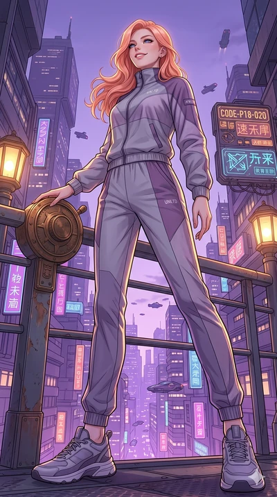 score_9, masterpiece, best quality, ultra-detailed, high-budget anime keyframe, editorial fashion photography, tasteful artistic composition, Japanese woman. low angle full-body shot from head to toe showing her feet, filling the entire 9:16 vertical