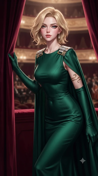 score_9, masterpiece, best quality, ultra-detailed, high-budget anime keyframe, editorial fashion photography, tasteful artistic composition, Caucasian woman. close-up cowboy shot from the waist and thighs up, the character dominates the composition,