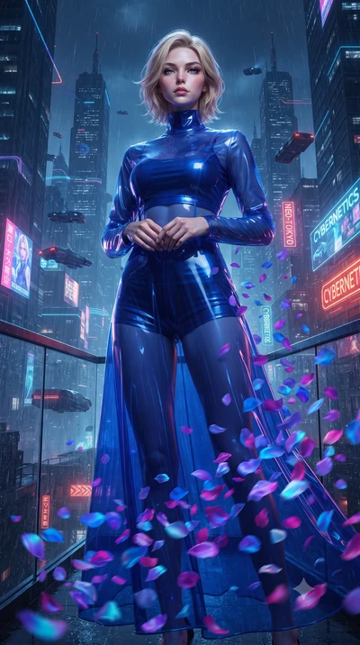 score_9, masterpiece, best quality, ultra-detailed, High-budget Anime Keyframe, editorial fashion photography, tasteful artistic composition, realistic cosplay photography, Caucasian woman, strictly human ears. Low angle cowboy shot filling the entir
