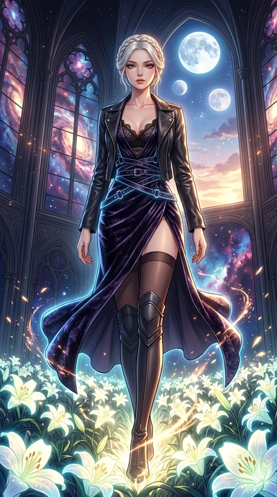 score_9, masterpiece, best quality, ultra-detailed, High-budget Anime Keyframe, vibrant colors, fluid line-art, expressive lighting, cinematic composition, Ufotable-style visual effects, top-tier animation quality, Korean woman with idol-like refined