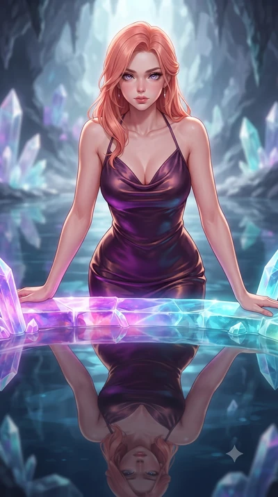 score_9, masterpiece, best quality, ultra-detailed, high-budget anime keyframe, editorial fashion photography, tasteful artistic composition, Japanese woman. close-up cowboy shot from the waist and thighs up, the character dominates the composition, 