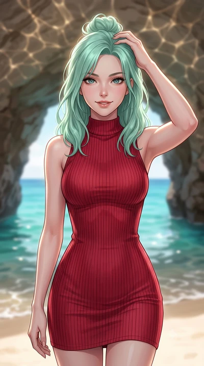 score_9, masterpiece, best quality, ultra-detailed, high-budget anime keyframe, editorial fashion photography, tasteful artistic composition, Japanese woman woman. close-up cowboy shot from the waist and thighs up, the character dominates the composi
