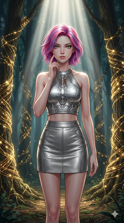 score_9, masterpiece, best quality, ultra-detailed, high-budget anime keyframe, editorial fashion photography, tasteful artistic composition, Caucasian woman, strictly human ears. cowboy shot from the thighs up, character and outfit filling the frame