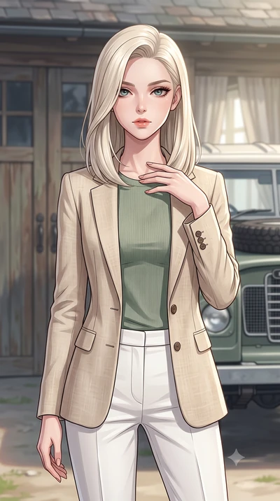 score_9, masterpiece, best quality, ultra-detailed, high-budget anime keyframe, tasteful artistic composition, Caucasian woman. close-up cowboy shot from the waist and thighs up, the character dominates the composition, filling the frame with her lar