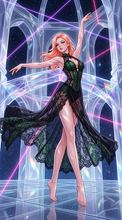 score_9, masterpiece, best quality, ultra-detailed, high-budget anime keyframe, editorial fashion photography, tasteful artistic composition, Japanese woman. low angle full-body shot from head to toe showing her feet, filling the entire 9:16 vertical