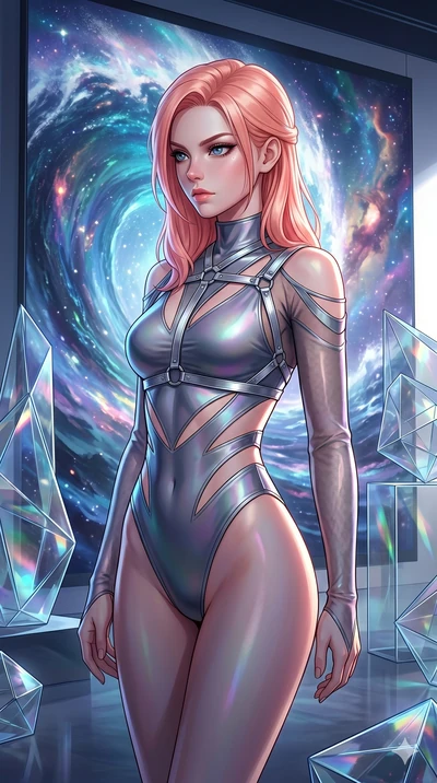 score_9, masterpiece, best quality, ultra-detailed, high-budget anime keyframe, editorial fashion photography, tasteful artistic composition, Japanese woman. Upper body close-up from the thighs up, character filling the screen for maximum presence. S