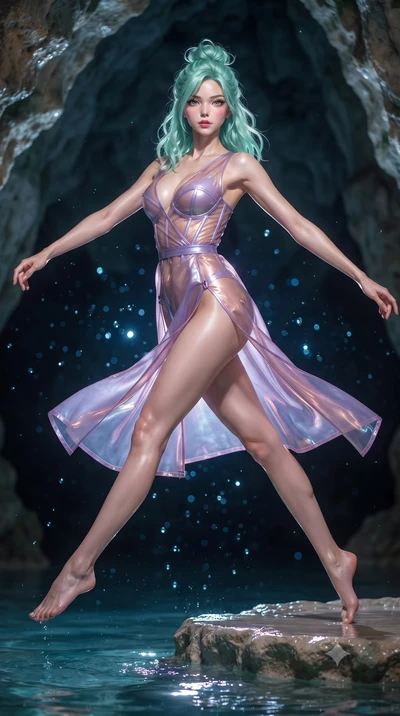 score_9, masterpiece, best quality, ultra-detailed, high-budget anime keyframe, editorial fashion photography, tasteful artistic composition, Japanese woman. low angle full-body shot from head to toe showing her feet, filling the entire 9:16 vertical