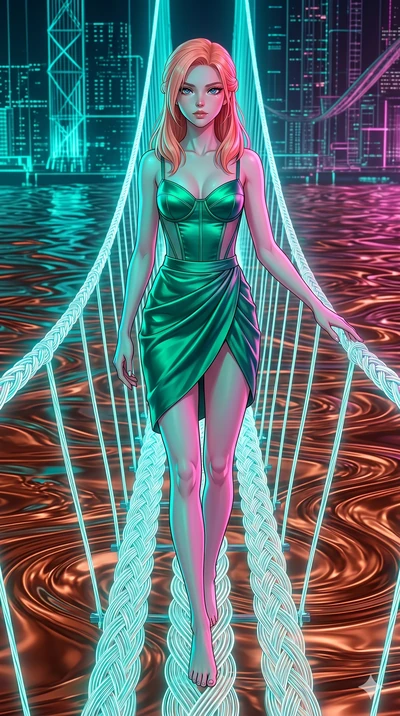 score_9, masterpiece, best quality, ultra-detailed, high-budget anime keyframe, editorial fashion photography, tasteful artistic composition, Japanese woman. low angle full-body shot from head to toe showing her feet, filling the entire 9:16 vertical