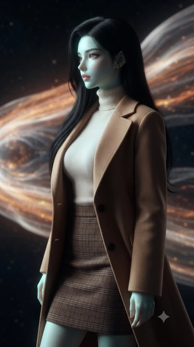 score_9, masterpiece, best quality, ultra-detailed, high-budget anime keyframe, editorial fashion photography, tasteful artistic composition, Korean woman. close-up cowboy shot from the waist and thighs up, the character dominates the composition, fi