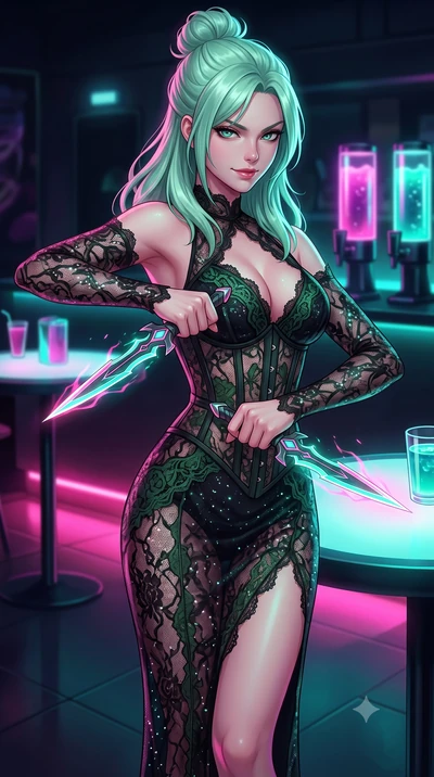 score_9, masterpiece, best quality, ultra-detailed, high-budget anime keyframe, editorial fashion photography, tasteful artistic composition, Japanese woman. close-up cowboy shot from the waist and thighs up, the character dominates the composition, 