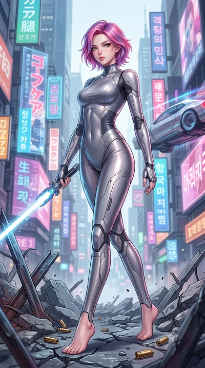 score_9, masterpiece, best quality, ultra-detailed, high-budget anime keyframe, editorial fashion photography, tasteful artistic composition, Caucasian woman. low angle full-body shot from head to toe showing her feet, filling the entire 9:16 vertica