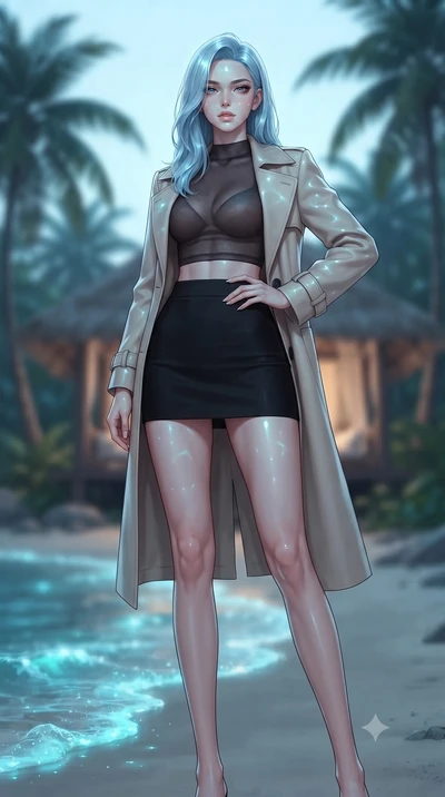 score_9, masterpiece, best quality, ultra-detailed, high-budget anime keyframe, editorial fashion photography, tasteful artistic composition, Korean woman. low angle full-body shot from head to toe showing her feet, filling the entire 9:16 vertical f