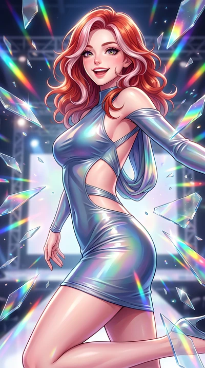 score_9, masterpiece, best quality, ultra-detailed, high-budget anime keyframe, editorial fashion photography, tasteful artistic composition, Caucasian woman. close-up cowboy shot from the waist and thighs up, the character dominates the composition,