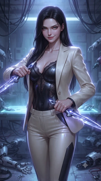 score_9, masterpiece, best quality, ultra-detailed, high-budget anime keyframe, editorial fashion photography, tasteful artistic composition, realistic cosplay photography, Korean woman. close-up cowboy shot from the waist and thighs up, the characte