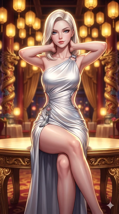 Caucasian woman. close-up cowboy shot from the waist and thighs up, the chara.