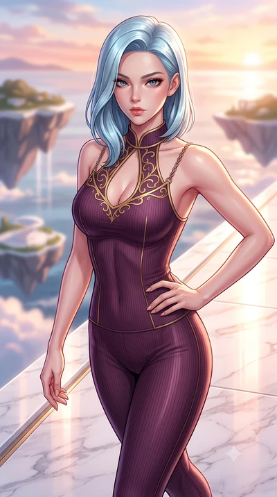 score_9, masterpiece, best quality, ultra-detailed, high-budget anime keyframe, editorial fashion photography, tasteful artistic composition, Korean woman. close-up cowboy shot from the waist and thighs up, the character dominates the composition, fi