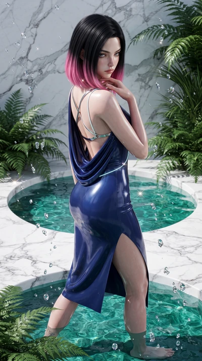 score_9, masterpiece, best quality, ultra-detailed, high-budget anime keyframe, editorial fashion photography, tasteful artistic composition, Korean woman. close-up cowboy shot from the waist and thighs up, the character dominates the composition, fi