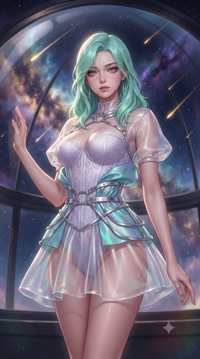 score_9, masterpiece, best quality, ultra-detailed, high-budget anime keyframe, editorial fashion photography, tasteful artistic composition, Japanese woman. close-up cowboy shot from the waist and thighs up, the character dominates the composition, 