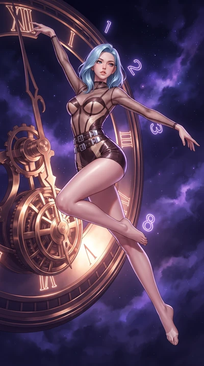 score_9, masterpiece, best quality, ultra-detailed, high-budget anime keyframe, editorial fashion photography, tasteful artistic composition, Korean woman. low angle full-body shot from head to toe showing her feet, filling the entire 9:16 vertical f