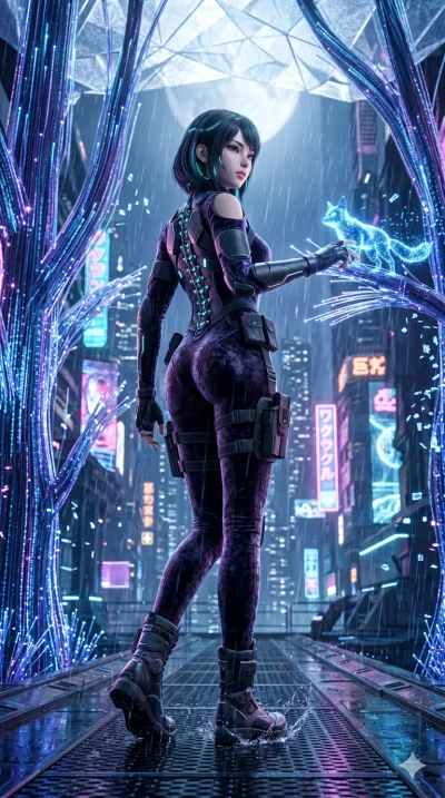 score_9, masterpiece, best quality, ultra-detailed, Semi-realistic 3D Game Render, high-fidelity character model, intricate armor textures, dynamic particle effects, Unreal Engine 5 aesthetic, crisp 3D depth, Japanese woman with delicate and elegant 