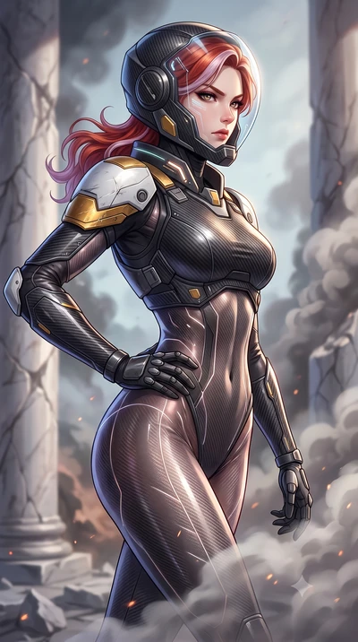 score_9, masterpiece, best quality, ultra-detailed, high-budget anime keyframe, semi-realistic 3D game render, editorial fashion photography, tasteful artistic composition, Caucasian woman. close-up cowboy shot from the waist and thighs up, the chara