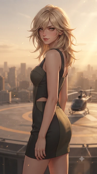 score_9, masterpiece, best quality, ultra-detailed, high-budget anime keyframe, editorial fashion photography, tasteful artistic composition, Japanese woman. close-up cowboy shot from the waist and thighs up, the character dominates the composition, 
