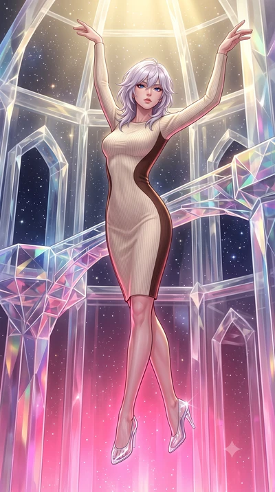 score_9, masterpiece, best quality, ultra-detailed, high-budget anime keyframe, editorial fashion photography, tasteful artistic composition, Japanese woman. low angle full-body shot from head to toe showing her feet, filling the entire 9:16 vertical