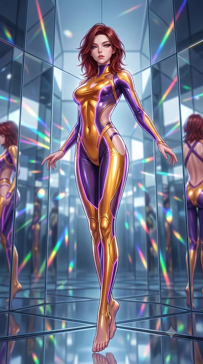 score_9, masterpiece, best quality, ultra-detailed, high-budget anime keyframe, semi-realistic 3D game render, editorial fashion photography, tasteful artistic composition, Korean woman. low angle full-body shot from head to toe showing her feet, fil