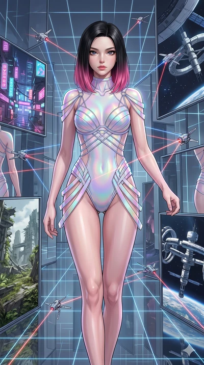 score_9, masterpiece, best quality, ultra-detailed, high-budget anime keyframe, editorial fashion photography, tasteful artistic composition, Korean woman. upper body close-up from the thighs up, character filling the screen for maximum presence. ste