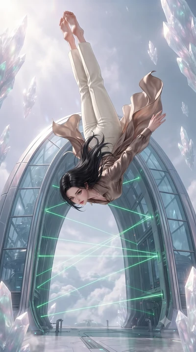 score_9, masterpiece, best quality, ultra-detailed, high-budget anime keyframe, editorial fashion photography, tasteful artistic composition, realistic cosplay photography, Korean woman. low angle full-body shot from head to toe showing her feet, fil