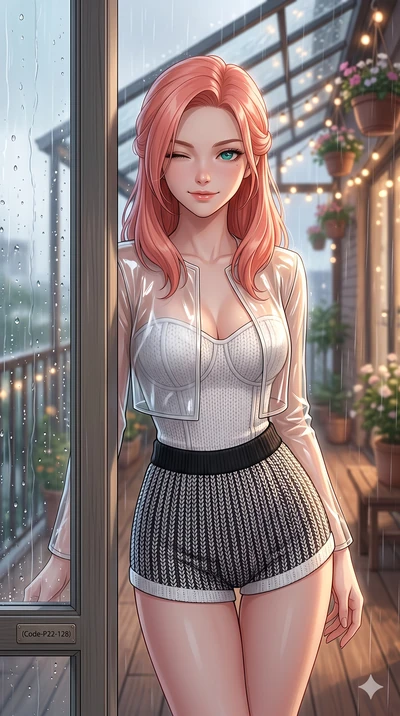 score_9, masterpiece, best quality, ultra-detailed, high-budget anime keyframe, vibrant anime aesthetic, Japanese woman. close-up cowboy shot from the waist and thighs up, the character dominates the composition, filling the frame with her large pres
