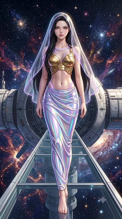 score_9, masterpiece, best quality, ultra-detailed, high-budget anime keyframe, semi-realistic 3D game render, editorial fashion photography, tasteful artistic composition, Korean woman. low angle full-body shot from head to toe showing her feet, fil