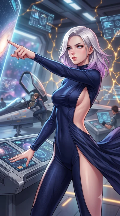 score_9, masterpiece, best quality, ultra-detailed, high-budget anime keyframe, editorial fashion photography, tasteful artistic composition, Caucasian woman, strictly human ears. close-up cowboy shot from the waist and thighs up, the character domin