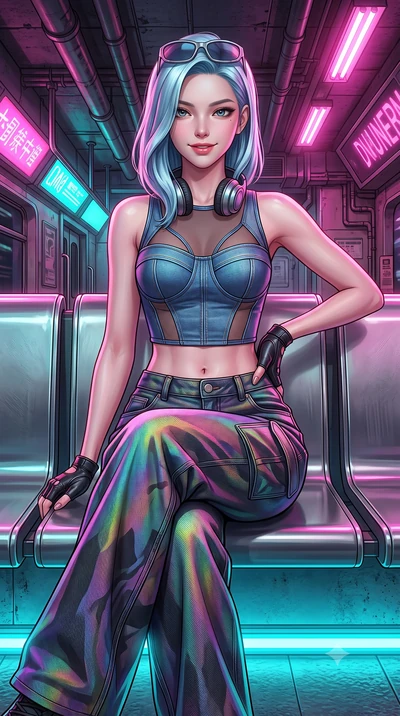 score_9, masterpiece, best quality, ultra-detailed, high-budget anime keyframe, semi-realistic 3D game render, editorial fashion photography, tasteful artistic composition, Korean woman. close-up cowboy shot from the waist and thighs up, the characte