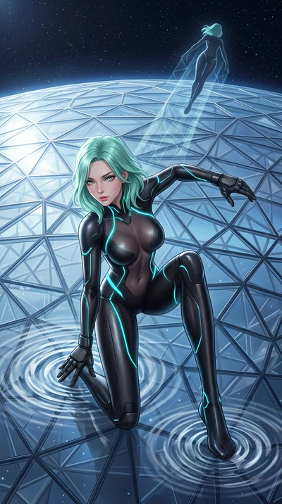 score_9, masterpiece, best quality, ultra-detailed, high-budget anime keyframe, semi-realistic 3D game render, editorial fashion photography, tasteful artistic composition, Japanese woman. low angle full-body shot from head to toe showing her feet, f