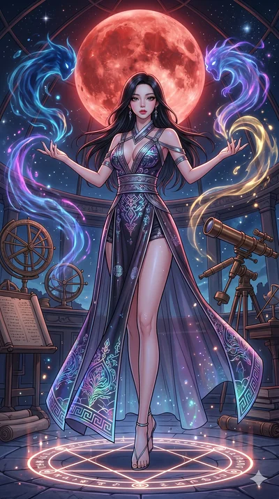 score_9, masterpiece, best quality, ultra-detailed, high-budget anime movie keyframe, cinematic anime lighting, intricate line art, Caucasian (strictly human ears) woman. Dynamic full-body shot stretching the vertical silhouette across the 9:16 frame