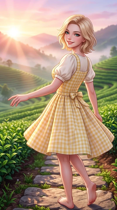 score_9, masterpiece, best quality, ultra-detailed, high-budget anime keyframe, semi-realistic 3D game render, editorial fashion photography, tasteful artistic composition, Caucasian woman. close-up cowboy shot from the waist and thighs up, the chara