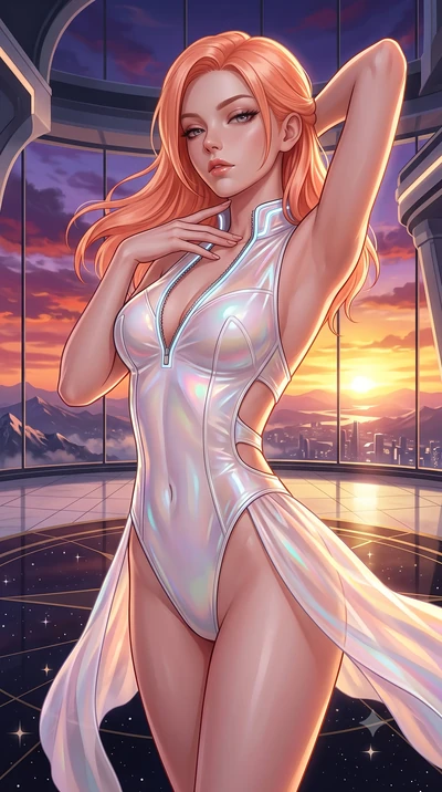 score_9, masterpiece, best quality, ultra-detailed, high-budget anime keyframe, semi-realistic 3D game render, editorial fashion photography, tasteful artistic composition, Japanese woman. close-up cowboy shot from the waist and thighs up, the charac