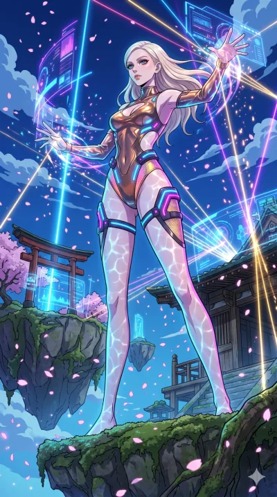 score_9, masterpiece, best quality, ultra-detailed, High-budget Anime Keyframe, vibrant colors, fluid line-art, expressive lighting, cinematic composition, Ufotable-style visual effects, top-tier animation quality, Caucasian woman with pale skin, blo
