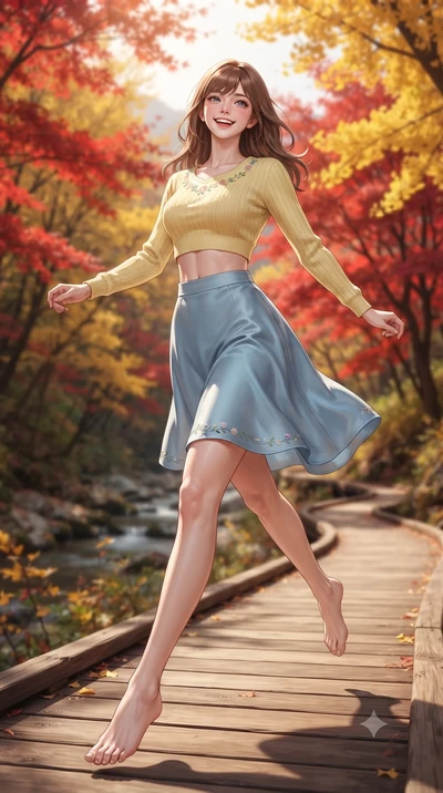 score_9, masterpiece, best quality, ultra-detailed, high-budget anime keyframe, editorial fashion photography, tasteful artistic composition, Korean woman. low angle full-body shot from head to toe showing her feet, filling the entire 9:16 vertical f