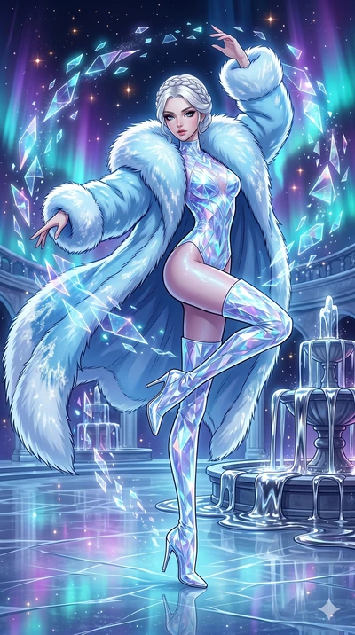score_9, masterpiece, best quality, ultra-detailed, high-budget anime movie keyframe, cinematic anime lighting, intricate line art, Caucasian (strictly human ears) woman. Dynamic full-body shot stretching the vertical silhouette across the 9:16 frame