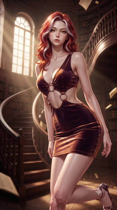 score_9, masterpiece, best quality, ultra-detailed, high-budget anime keyframe, editorial fashion photography, tasteful artistic composition, Caucasian woman. close-up cowboy shot from the waist and thighs up, the character dominates the composition,