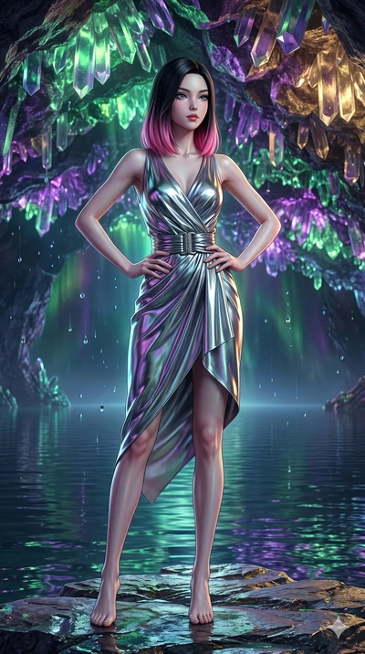 score_9, masterpiece, best quality, ultra-detailed, high-budget anime keyframe, editorial fashion photography, tasteful artistic composition, Korean woman. cowboy shot from the thighs up, character and outfit filling the frame for maximum editorial p